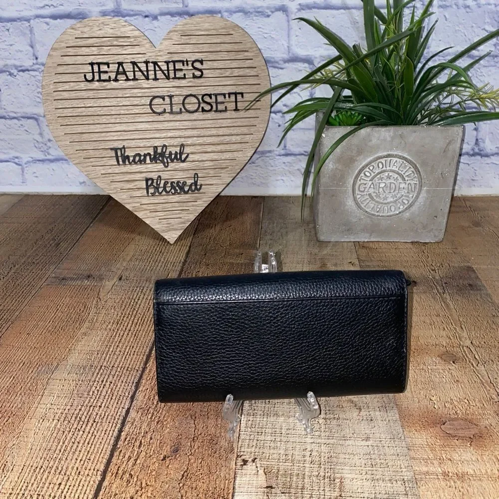 Michael Kors Purse / Purse Fulton Flap Continental Leather Black